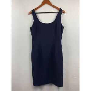 Jones New York Womens Navy Sleeveless Sheath Dress Size 14